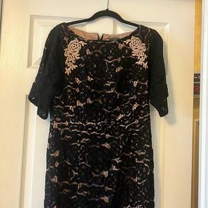 ADRIANNA PAPELL Black Semi-Formal Cocktail Lace Dress 10